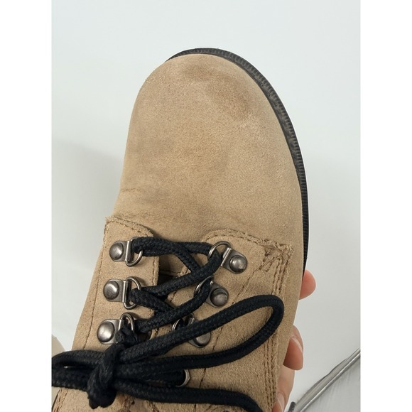 Vintage 90s Y2K Nautica Alarm Tan Suede Hiker Shoes Boots Mens Size 9.5 Hip Hop